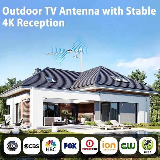 Alt view image 2 of 5 - Outdoor Digital HDTV Antenna,Antennas for TV Support Attic or Roof Mount