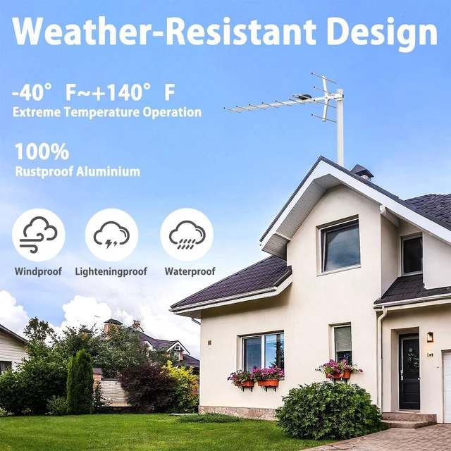 Alt view image 3 of 5 - Outdoor Digital HDTV Antenna,Antennas for TV Support Attic or Roof Mount