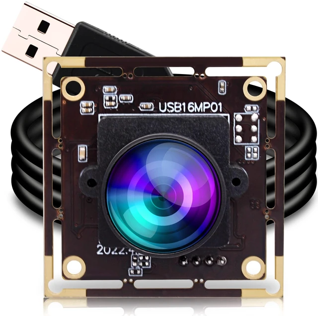 Main image of ELP 16mp Wide Angle USB Camera for Computer 180degree Fisheye Lens Webcam Board Mini UVC USB2.0 4K Video Lightburn Camera Module,with 3.3ft/1m Cable for Laptop, PC, Raspberry Pi, Jetson Nano