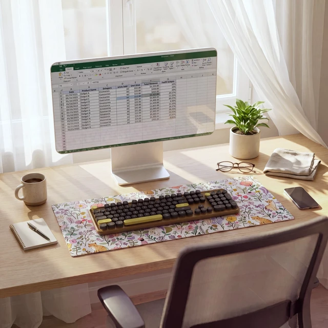 Alt view image 2 of 5 - COUTSALL Wireless Bluetooth Keyboard, Colorful Round Keycaps (Coffee Black)