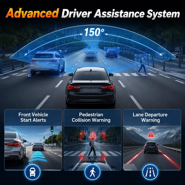 Alt view image 5 of 5 - Volxcereo 4K Mirror Dash Cam, 9.66 inch Touchscreen Rear View Mirror Camera