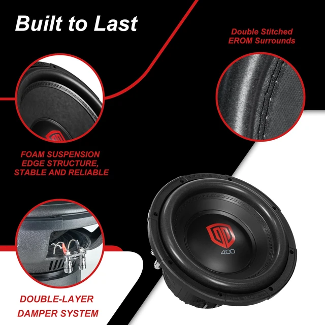 Alt view image 4 of 5 - PRORECK Audio 410 10", 1200W Max Power Loud 10inch Car subwoofer Dual 2ohm (Pair)
