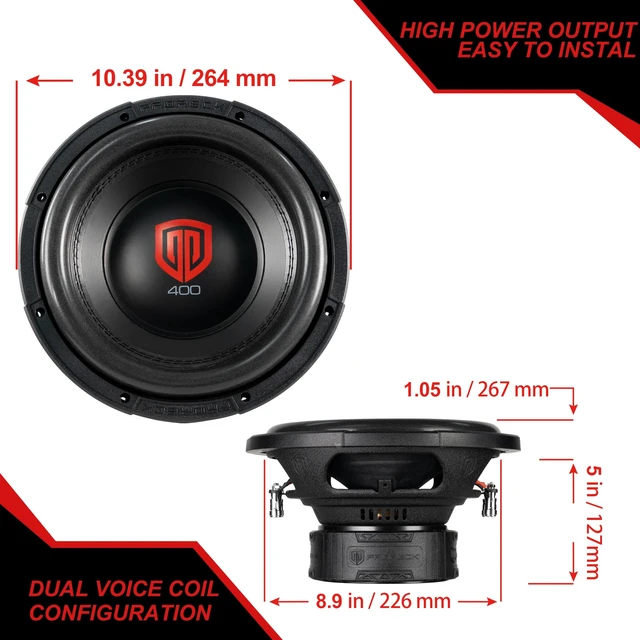 Alt view image 5 of 5 - PRORECK Audio 410 10", 1200W Max Power Loud 10inch Car subwoofer Dual 2ohm (Pair)