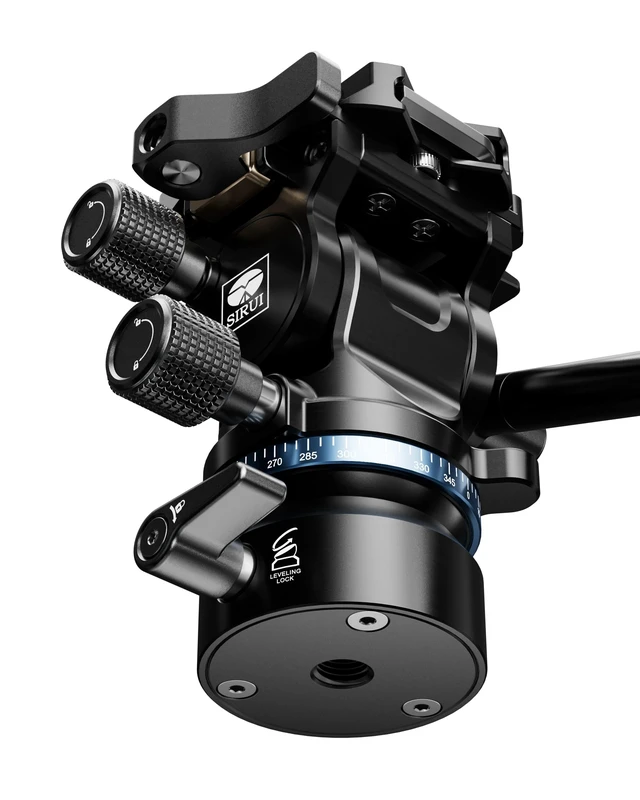 Alt view image 3 of 5 - SIRUI Tripod Fluid Head with +/-8Leveling Base(43mm Dia.), Quick Release Pan&Tilt Head for Travel Shoots, Spontaneous Photo & Video Capture, Max Load 11lb/5kg, KV-10