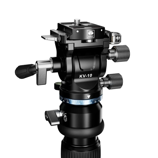Alt view image 4 of 5 - SIRUI Tripod Fluid Head with +/-8Leveling Base(43mm Dia.), Quick Release Pan&Tilt Head for Travel Shoots, Spontaneous Photo & Video Capture, Max Load 11lb/5kg, KV-10