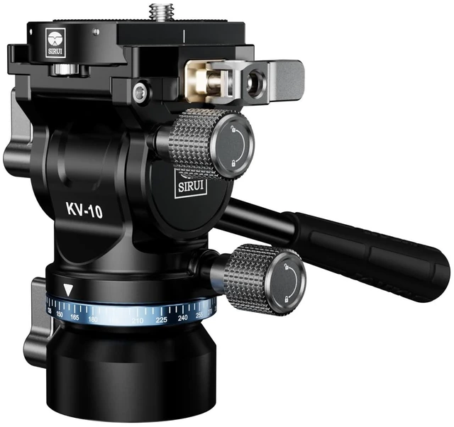 Main image of SIRUI Tripod Fluid Head with +/-8Leveling Base(43mm Dia.), Quick Release Pan&Tilt Head for Travel Shoots, Spontaneous Photo & Video Capture, Max Load 11lb/5kg, KV-10