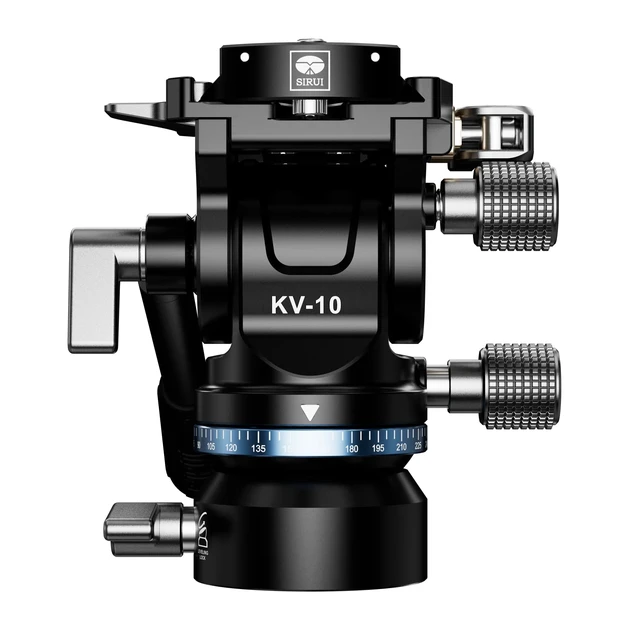 Alt view image 2 of 5 - SIRUI Tripod Fluid Head with +/-8Leveling Base(43mm Dia.), Quick Release Pan&Tilt Head for Travel Shoots, Spontaneous Photo & Video Capture, Max Load 11lb/5kg, KV-10