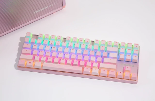 Alt view image 2 of 5 - Cherry MX 8.2 TKL Wireless XAGA, Tenkeyless Mechanical Gaming Keyboard, Bluetooth, 2.4 GHz & Wired Mode, Double-Shot PBT Keycaps, MX2A RED Switches, Pink
