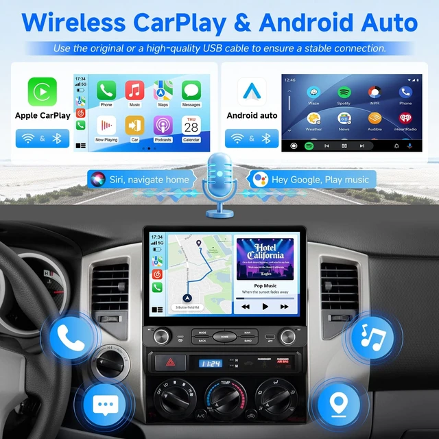 Alt view image 2 of 5 - XGU 10.2" Car Stereo for Toyota Tacoma 2005-2015 Apple CarPlay Android Auto