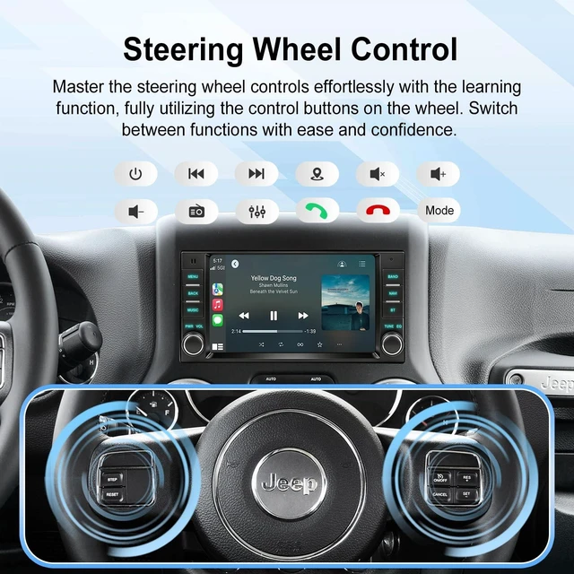 Alt view image 5 of 5 - Carplay Screen for Jeep Grand Cherokee/Dodge Durango,Wireless Android Auto
