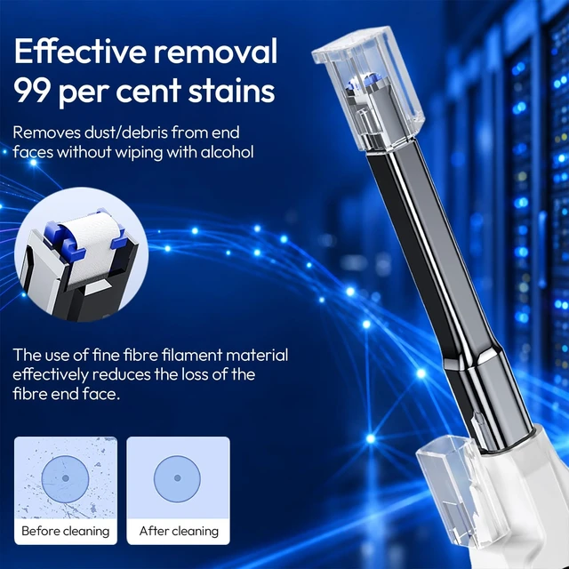Alt view image 3 of 4 - Duogalia 4-Pack Fiber Optic Cleaner Tool for MPO/MTP Connector - Cleaning Pen Over 500 Cleans for Fiber Endface & Optical Connector (White)