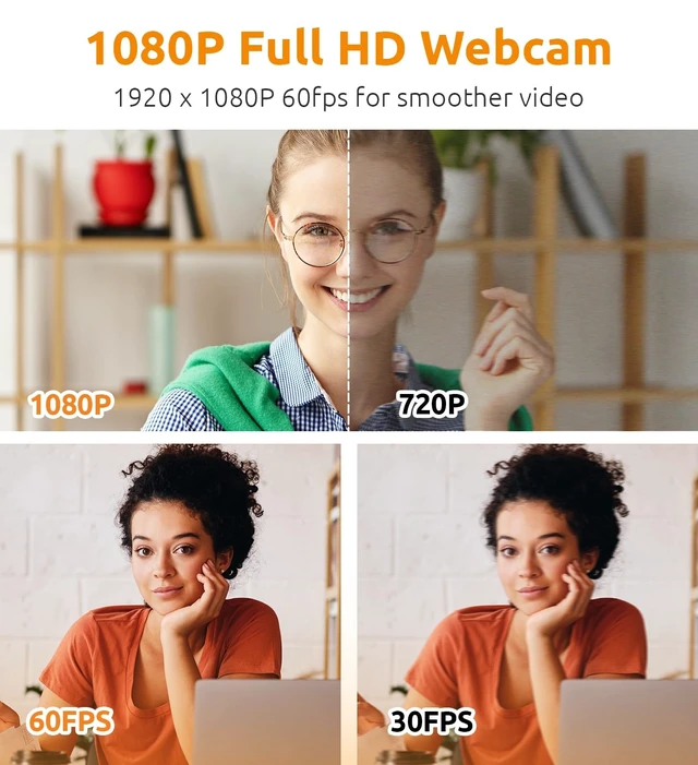 Alt view image 3 of 5 - TOUCAN 1080P Webcam for pc, Webcam with Microphone for Laptop, Plug and Play USB Web Cam, 90View Computer Camera, External Camera for Streaming, Skype, Zoom, FaceTime, Hangouts, MacBook/Tablet