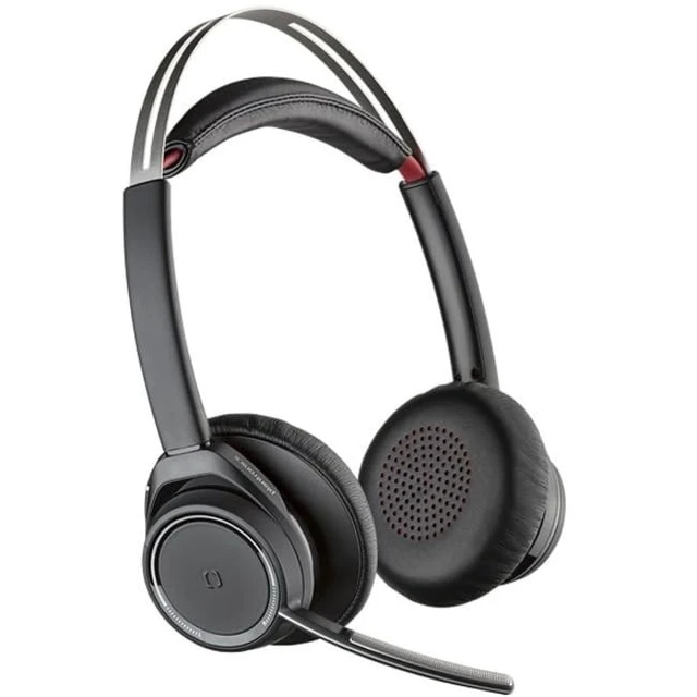 Alt view image 3 of 3 - Plantronics - Voyager Focus UC (Poly) - Bluetooth Dual-Ear (Stereo) Headset with Boom Mic -USB-A Active Noise Canceling -Connects to PC/Mac Compatible - Works with Teams (Certified), Zoom (w/o Stand)