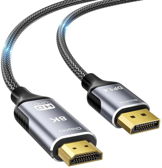 Main image of 8K DisplayPort to HDMI 2.1 Cable 3.3FT - 8K@60Hz 4K@240Hz, Dynamic HDR