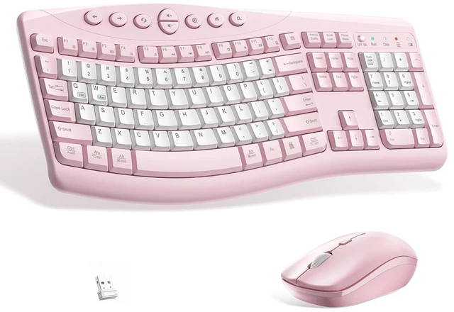 Main image of Wireless Keyboard and Mouse Combo Silent Ergonomic Curved Design for Office