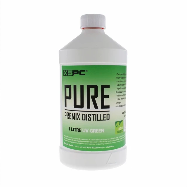 Main image of XSPC Pure Premix Distilled PC Coolant, 1 Liter, UV Green