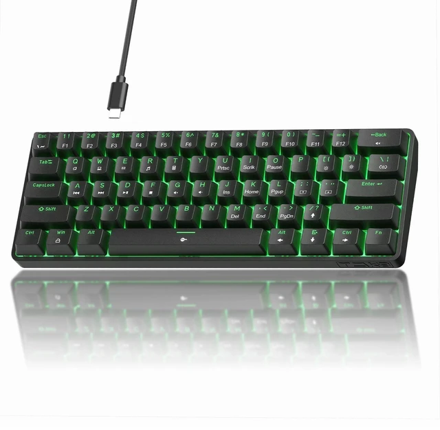 Main image of TMKB 60% Mechanical Gaming Keyboard, Red Linear Switch, Wired, Black