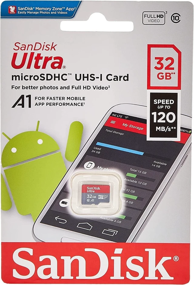 Alt view image 2 of 5 - SanDisk 32GB Ultra microSDHC 120MB/s A1 Class 10 UHS-I