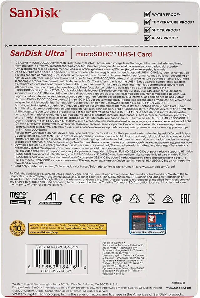 Alt view image 3 of 5 - SanDisk 32GB Ultra microSDHC 120MB/s A1 Class 10 UHS-I