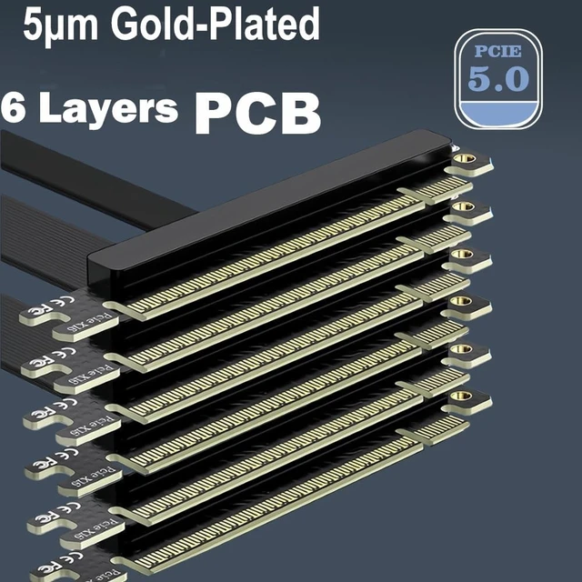 Alt view image 5 of 5 - Sintech 5cm PCI-e 5.0 X16 Riser Cable,PCIe Extension Card