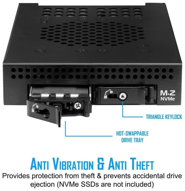 Alt view image 4 of 5 - Kingwin Nvme M.2 SSD PCIe 3.0/4.0 Oculink Mobile Rack Enclosure Compatible with 3.5 Drive Bay for High-Speed Data Access Storage Expansion.