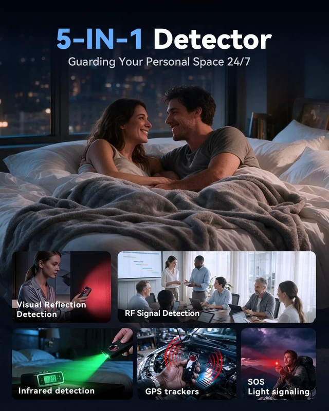 Alt view image 3 of 5 - 5-in-1 Hidden Camera Detector, RF Detector, Bug Detector, Privacy Pen