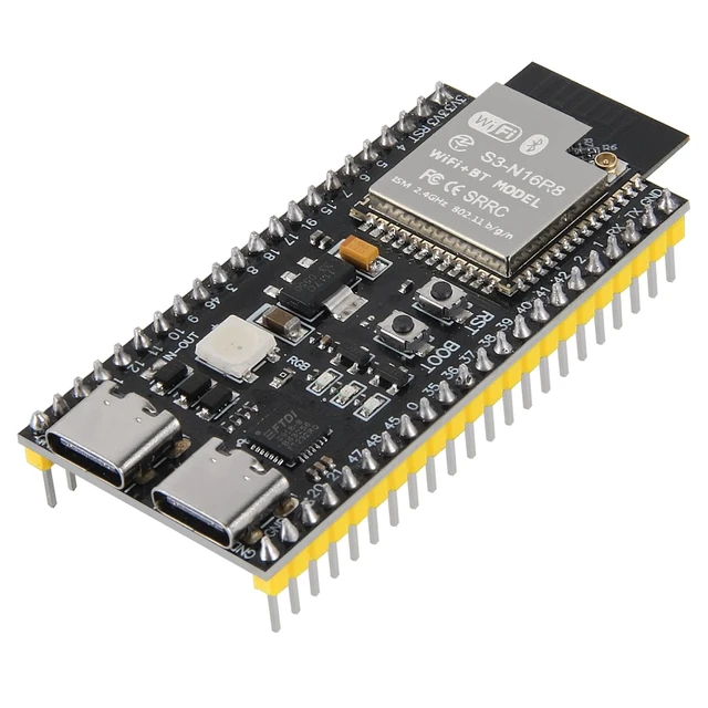 Alt view image 2 of 5 - AITRIP 3Sets ESP32 S3 N16R8 DevKitC-1 Module USB C with Antenna Base Dual-Mode Wi-Fi Bluetooth for ESP32 S3 Development Boards with GPIO Expansion Boards Compatible with Arduino