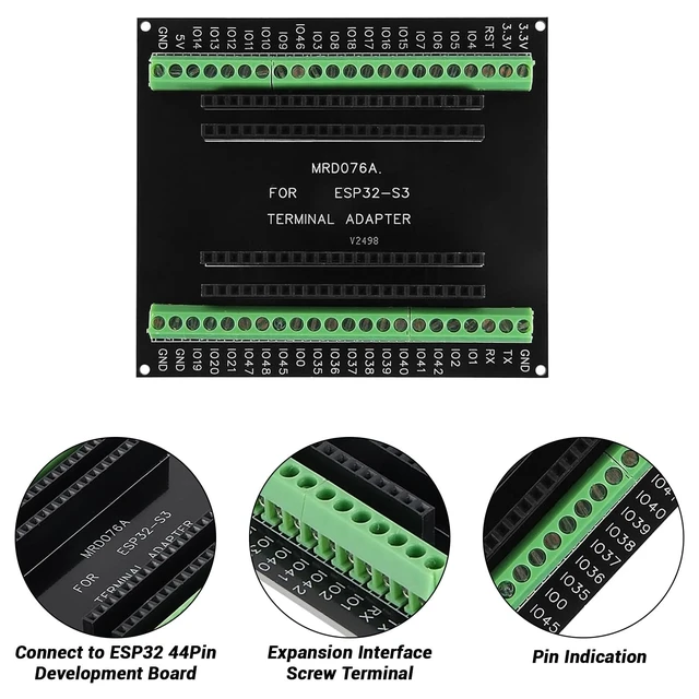 Alt view image 4 of 5 - AITRIP 3Sets ESP32 S3 N16R8 DevKitC-1 Module USB C with Antenna Base Dual-Mode Wi-Fi Bluetooth for ESP32 S3 Development Boards with GPIO Expansion Boards Compatible with Arduino