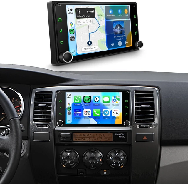 Main image of 7" Double Din Car Stereo for Toyota Corolla 2003-2008, for RAV4 2001-2008, for 4Runner 2002-2009,Wireless Carplay & Android Auto, Bluetooth,SWC,AM FM RDS Radio, EQ, Dual USB, Mirror Link+Backup