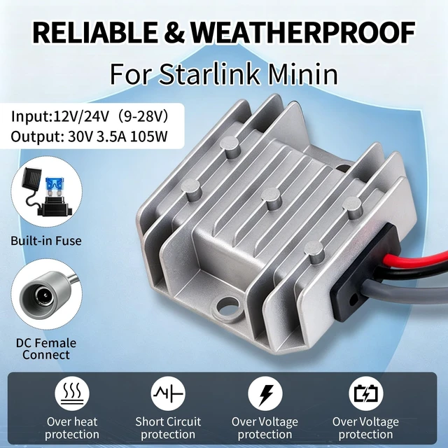 Alt view image 2 of 5 - Guhiwk Starlink Mini 12V Adapter, Starlink Mini DC Step Up Converter