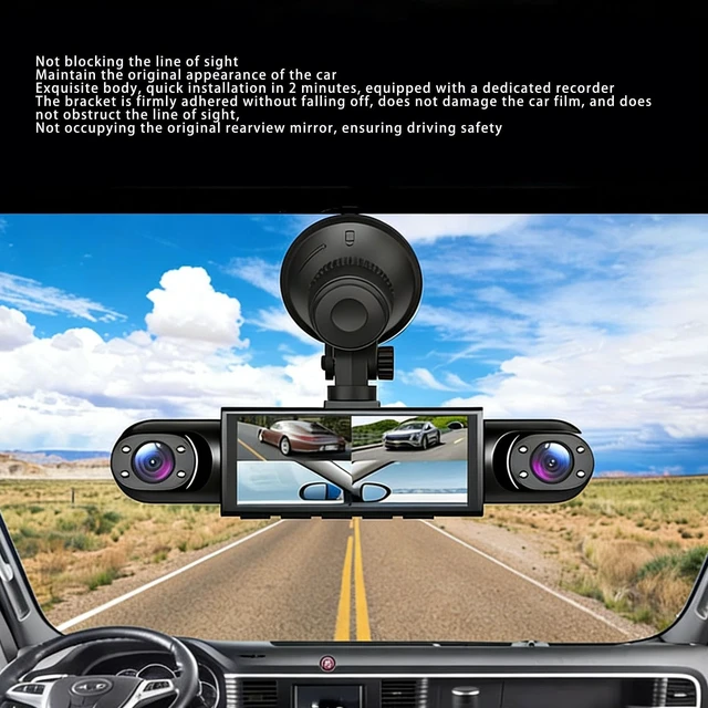 Alt view image 3 of 5 - Bewinner 4 Lens Dash Cam, 1080P HD Car DVR 360 Recording Front Rear Side Cameras, WiFi APP Control 64GB Card 24/7 Parking Monitor G Sensor for Trucks Cars SUVs