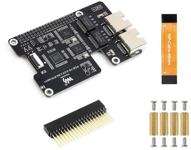 Main image of KLAYERS PCIe to 2X 2.5G Ethernet Adapter Compatible wth RPi 5
