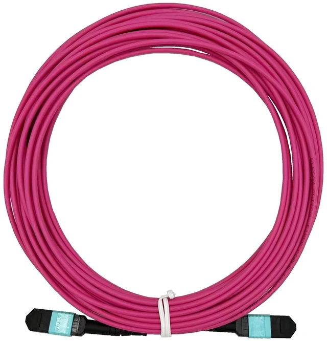 Main image of Elfcam - 35m/114.82ft Fiber Optic Cable MPO Female to MPO Female, 12 Fibres Multimode OM4, Type B, Purple (35m, 12 Fibers)