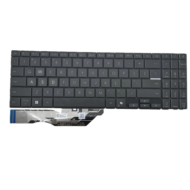 Alt view image 2 of 5 - YIJIATech New laptop keyboard US layout for the Fearless Pro16 2025 V3607V RTX5050 SG-C0380-XUA 0KN1-K71US56 white lettering with AI key backlight power button (V3607V (keycap front black, side white)