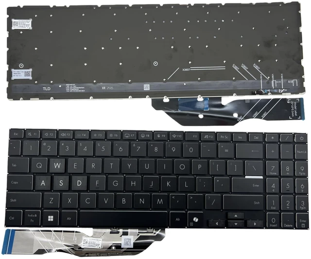 Main image of YIJIATech New laptop keyboard US layout for the Fearless Pro16 2025 V3607V RTX5050 SG-C0380-XUA 0KN1-K71US56 white lettering with AI key backlight power button (V3607V (keycap front black, side white)