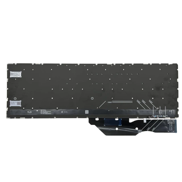 Alt view image 3 of 5 - YIJIATech New laptop keyboard US layout for the Fearless Pro16 2025 V3607V RTX5050 SG-C0380-XUA 0KN1-K71US56 white lettering with AI key backlight power button (V3607V (keycap front black, side white)