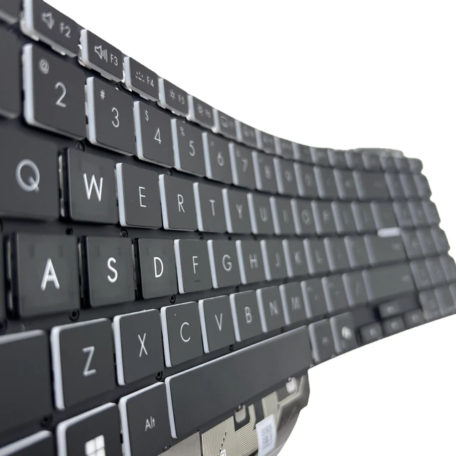 Alt view image 4 of 5 - YIJIATech New laptop keyboard US layout for the Fearless Pro16 2025 V3607V RTX5050 SG-C0380-XUA 0KN1-K71US56 white lettering with AI key backlight power button (V3607V (keycap front black, side white)