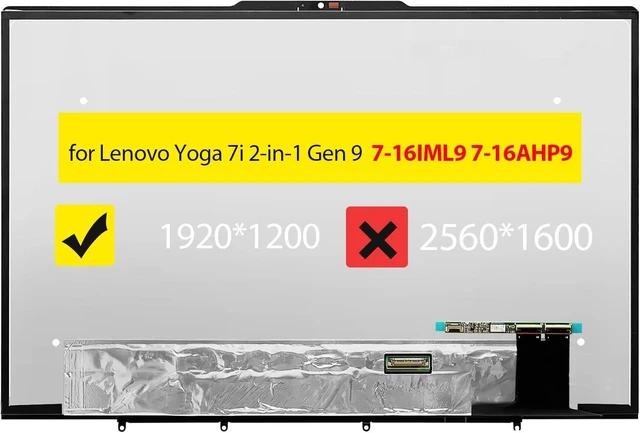 Main image of Screen Replacement for Lenovo Yoga 7i 2-in-1 Gen 9 7-16IML9 7-16AHP9