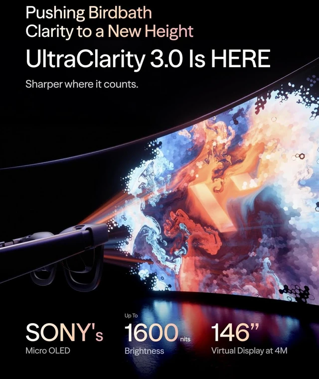 Alt view image 3 of 5 - VITURE Pro 2 XR/AR Glasses - UltraClarity 3.0 Myopia Adjustment -5.0D 120Hz