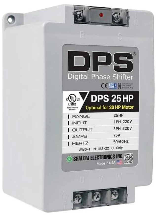 Main image of American DPS Digital Phase Converter 25HP, Single to 3 Phase, 75A 200-240V