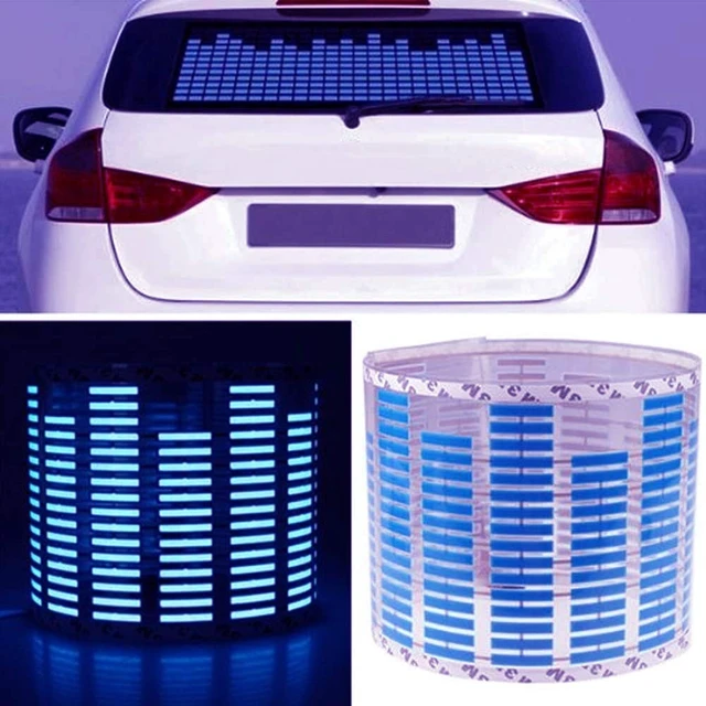 Alt view image 2 of 5 - WONFAST Sound Music Beat Activated Car Sticker Equalizer Rhythm Blue Cube LED Flash Light Audio Voice Rhythm Lamp(90x25CM)