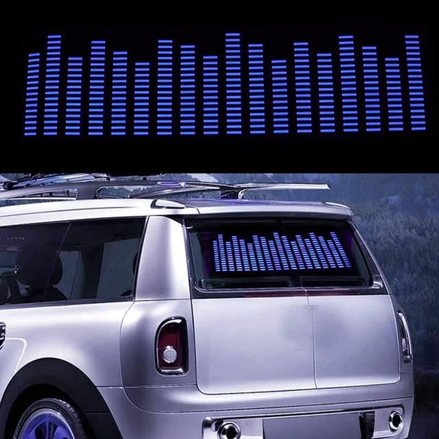 Alt view image 5 of 5 - WONFAST Sound Music Beat Activated Car Sticker Equalizer Rhythm Blue Cube LED Flash Light Audio Voice Rhythm Lamp(90x25CM)