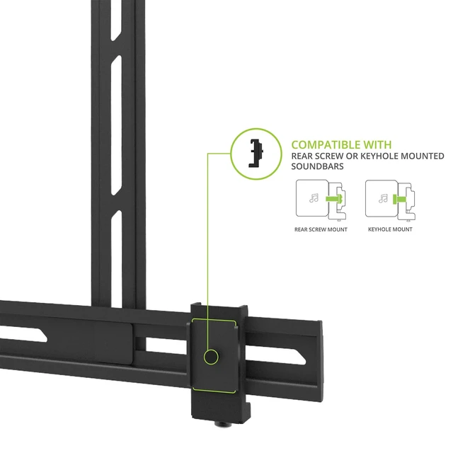 Alt view image 5 of 5 - Kanto SB200 Premium Universal Sound Bar TV and Wall Mount - Fits Most VESA-Compliant Flat Panel TVs - Supports Sound Bars up to 22lbs