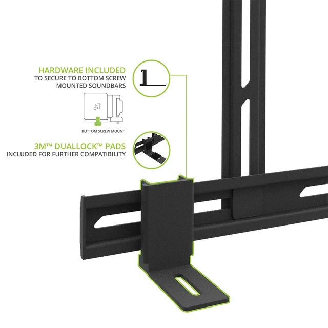 Alt view image 4 of 5 - Kanto SB200 Premium Universal Sound Bar TV and Wall Mount - Fits Most VESA-Compliant Flat Panel TVs - Supports Sound Bars up to 22lbs