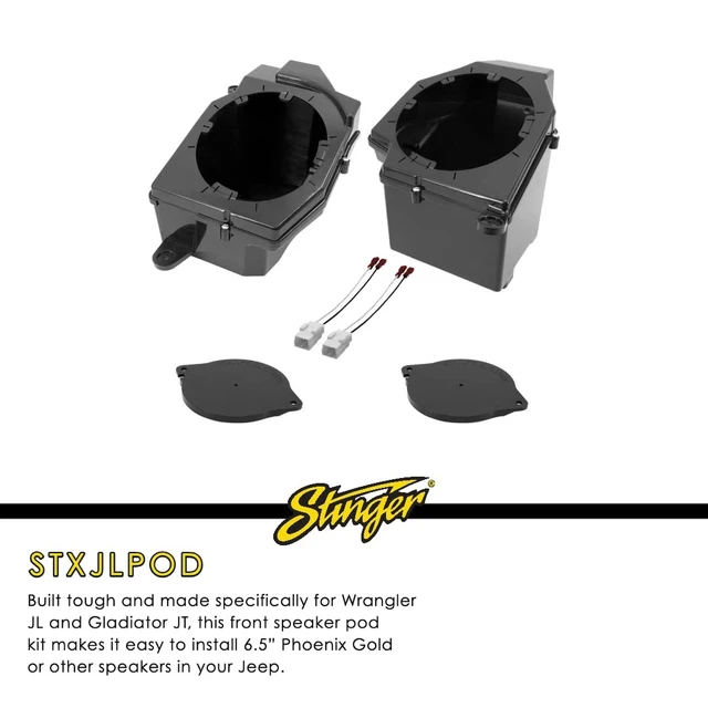 Alt view image 2 of 5 - STINGER Jeep Wrangler JL & Gladiator JT Front 6.5" Speaker Pod Kit