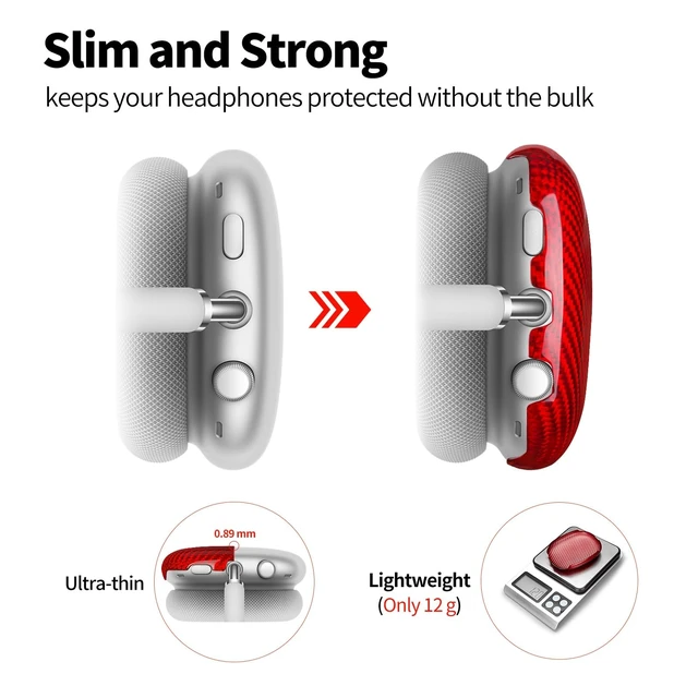 Alt view image 2 of 5 - Case Cover Compatible with AirPods Max Glossy Red
