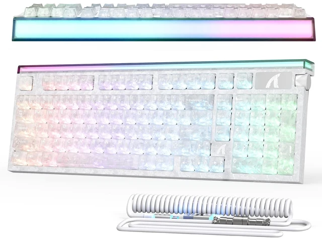 Main image of ATTACK SHARK R98HE Wired RT 8K Mechanical RGB Gaming Keyboard-Ice White
