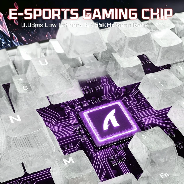 Alt view image 4 of 5 - ATTACK SHARK R98HE Wired RT 8K Mechanical RGB Gaming Keyboard-Ice White