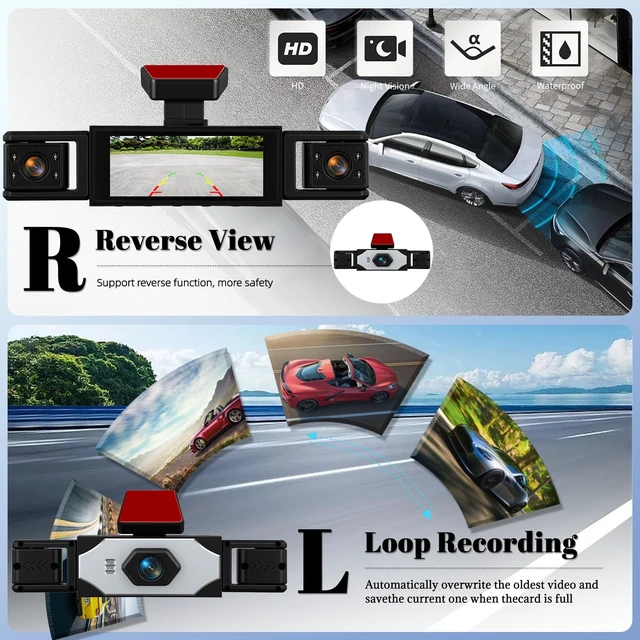 Alt view image 3 of 5 - 360 Degree View Dash Cam for Cars,4 Channel Dash Cam Car Camera