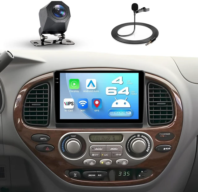 Main image of 4GB+64GB Android 15 Car Stereo for Toyota Sequoia 2005 2006 2007, 9-Inch 1280x720 in-Cell Touchscreen with Wireless CarPlay Android Auto, FM/RDS Bluetooth WiFi, Retains Factory Controls